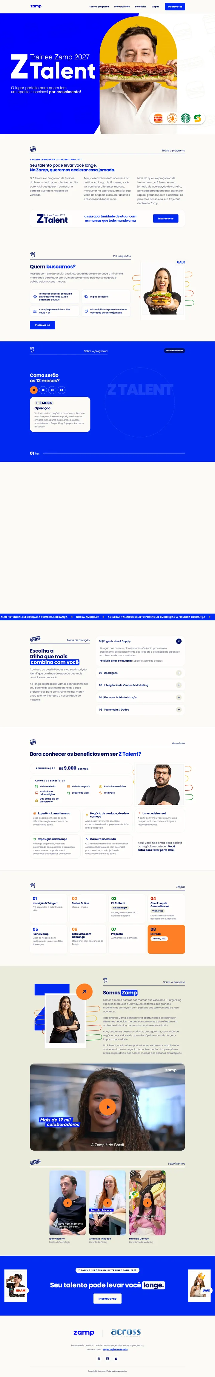 Zamp — Landing Page · Trainee 2027